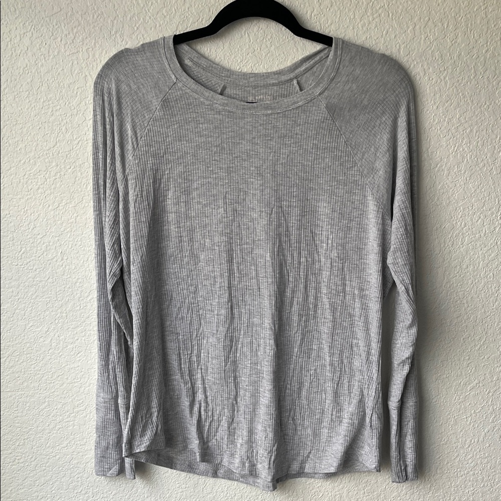 Offline by Aerie Ribbed Long-Sleeve Top - Gray